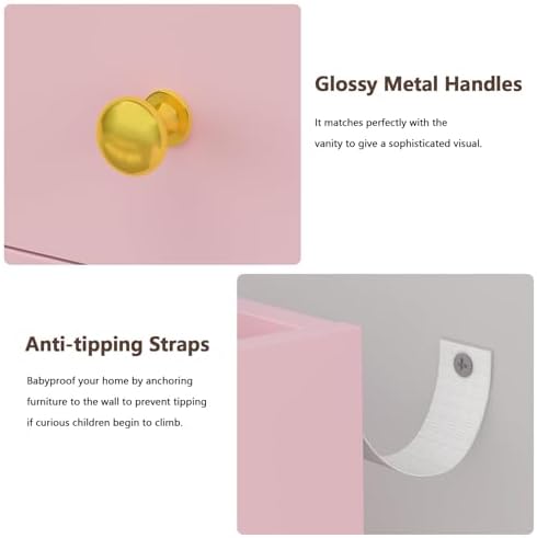 White Makeup Vanity Desk with Mirror and Lights - Large Dressing Table Set with Charging Station - Stylish RGB Cabinets