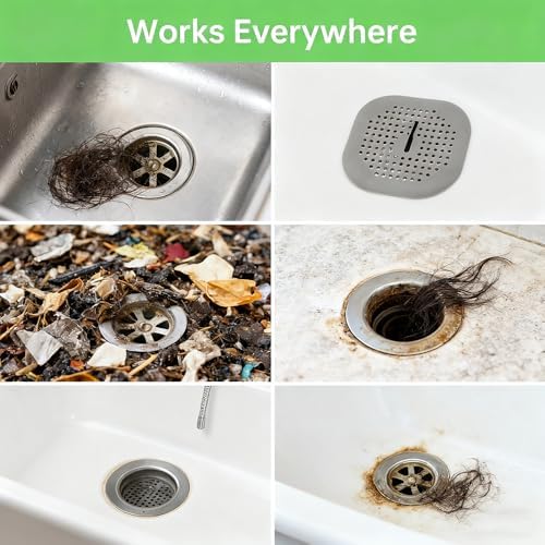 Silicone Bathroom Sink Drain Strainers | New 2025 Hair Catcher | Universal Fit for Kitchen & Bathroom | Durable Drain Pr