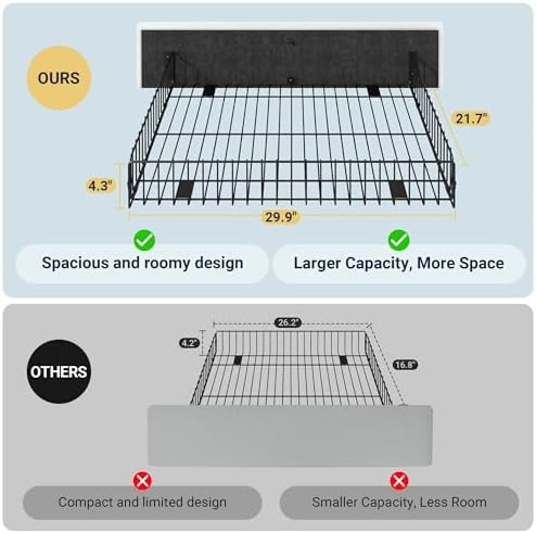 Allewie Upholstered Queen Size Platform Bed Frame with 4 Storage Drawers | Diamond Stitched Button Tufted | Ideal for Be
